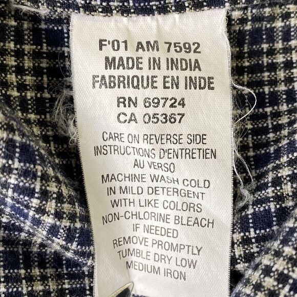 Columbia Shirt Size XL Blue Tan Plaid Button Down Long Sleeve Fall Normcore Vtg - Picture 6 of 10